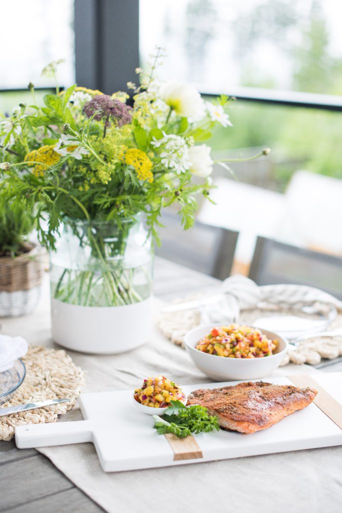 BBQ Salmon with pineapple salsa by Karlene Karst