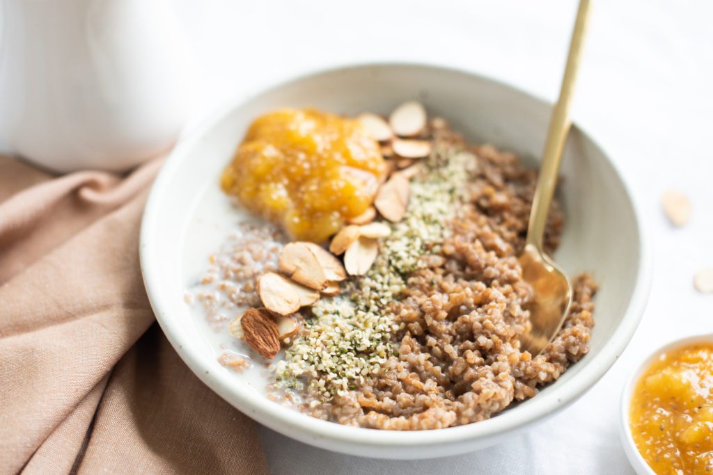 Farro Porridge with Chia Jam Breakfast by Karlene Karst