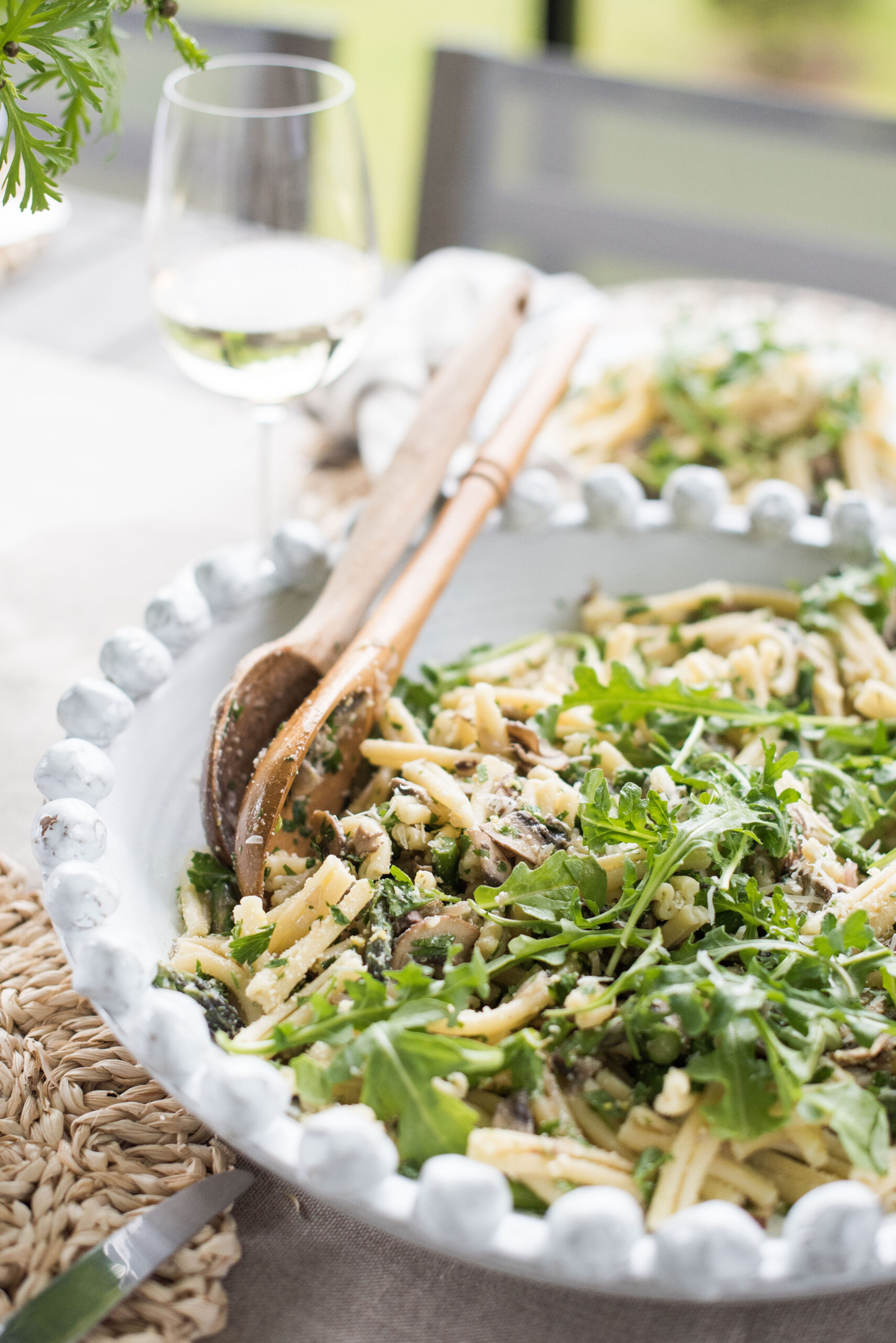 Karlene Karst Mushroom Arugula Pasta ready to serve