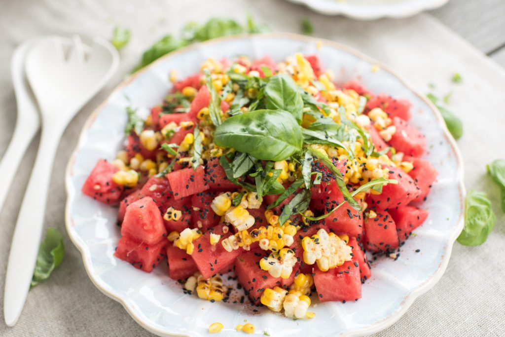 Sweet Corn and Watermelon Salad by Karlene Karst